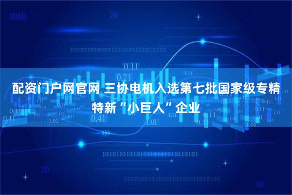 配资门户网官网 三协电机入选第七批国家级专精特新“小巨人”企业